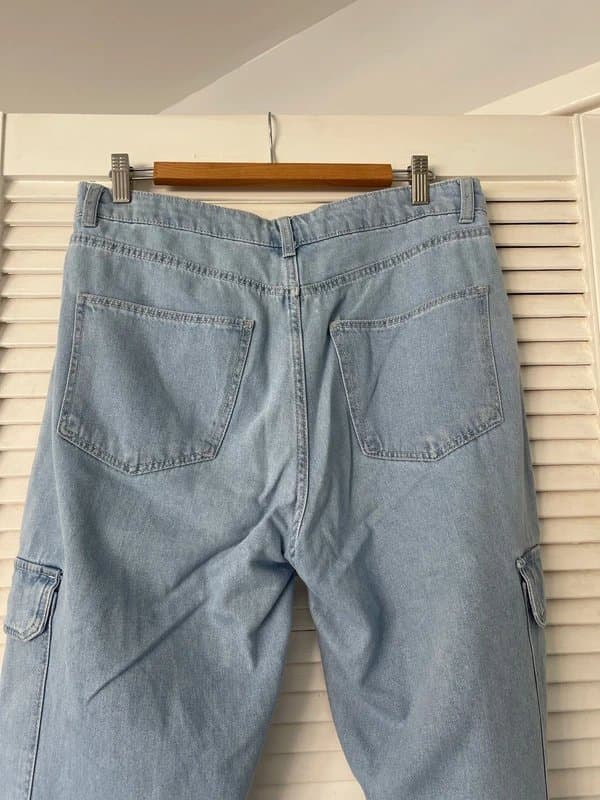 Bershka Cargo soft denim trousers