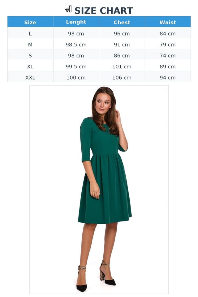 Love Lace Love Lace Women's Classic Flared Midi Dress with Covered Zip Style 138515 in Green - 3