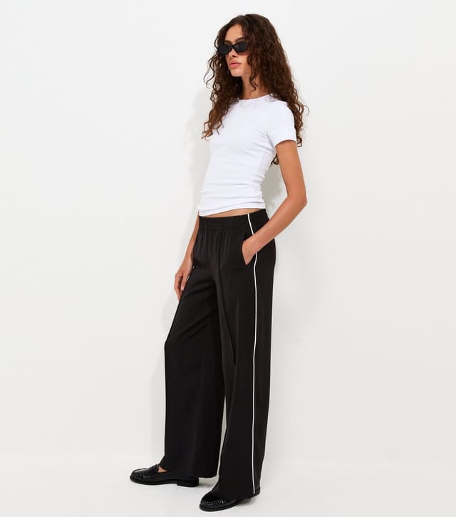 New Look Women's Black Pintuck Stripe Wide Leg Trousers New Look - 3