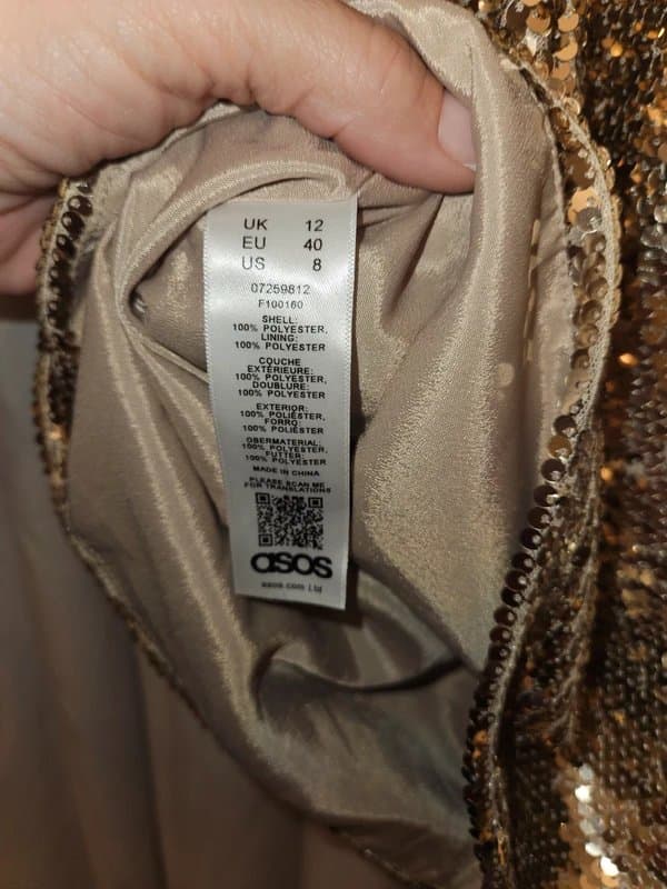 ASOS Gold sequined strap top