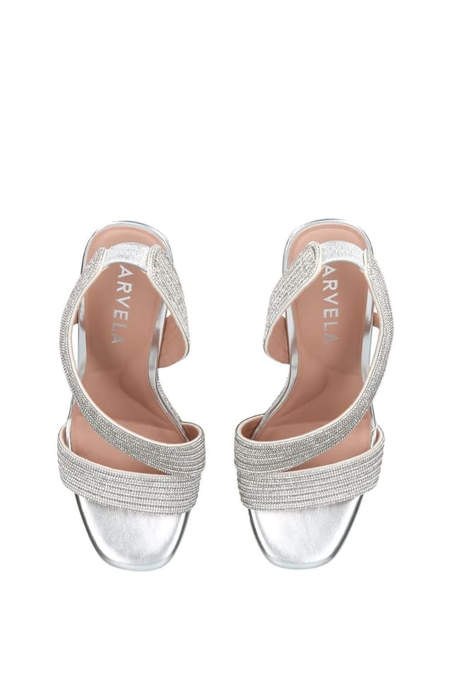 Carvela Carvela Women's 'Gala Wedge Jewel 110' Fabric Heels in Silver - 2