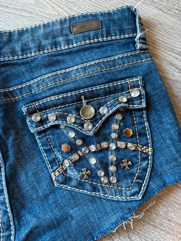 KUT from the Kloth Kut from the kloth y2k ultra low rise micro mini embellished denim jean shorts