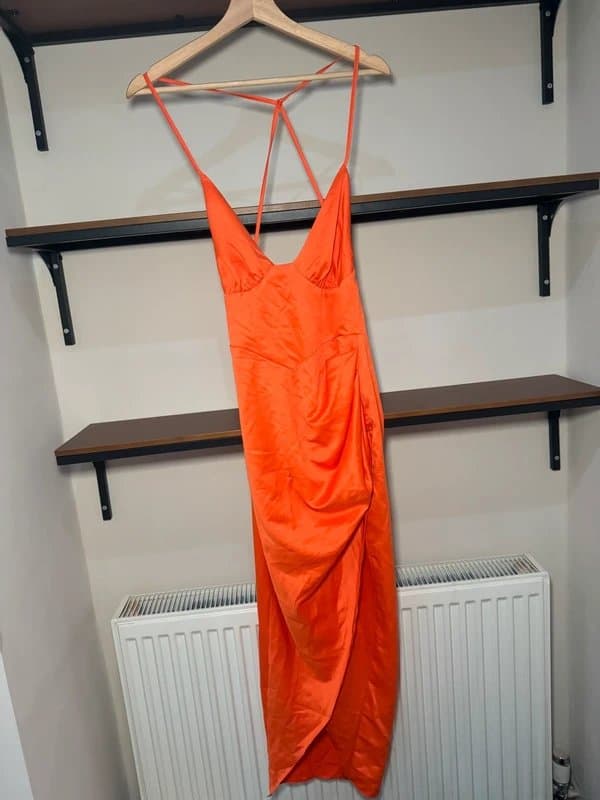 ASOS ASOS Luxe Orange Corset Dress, UK Size 8, Good Condition