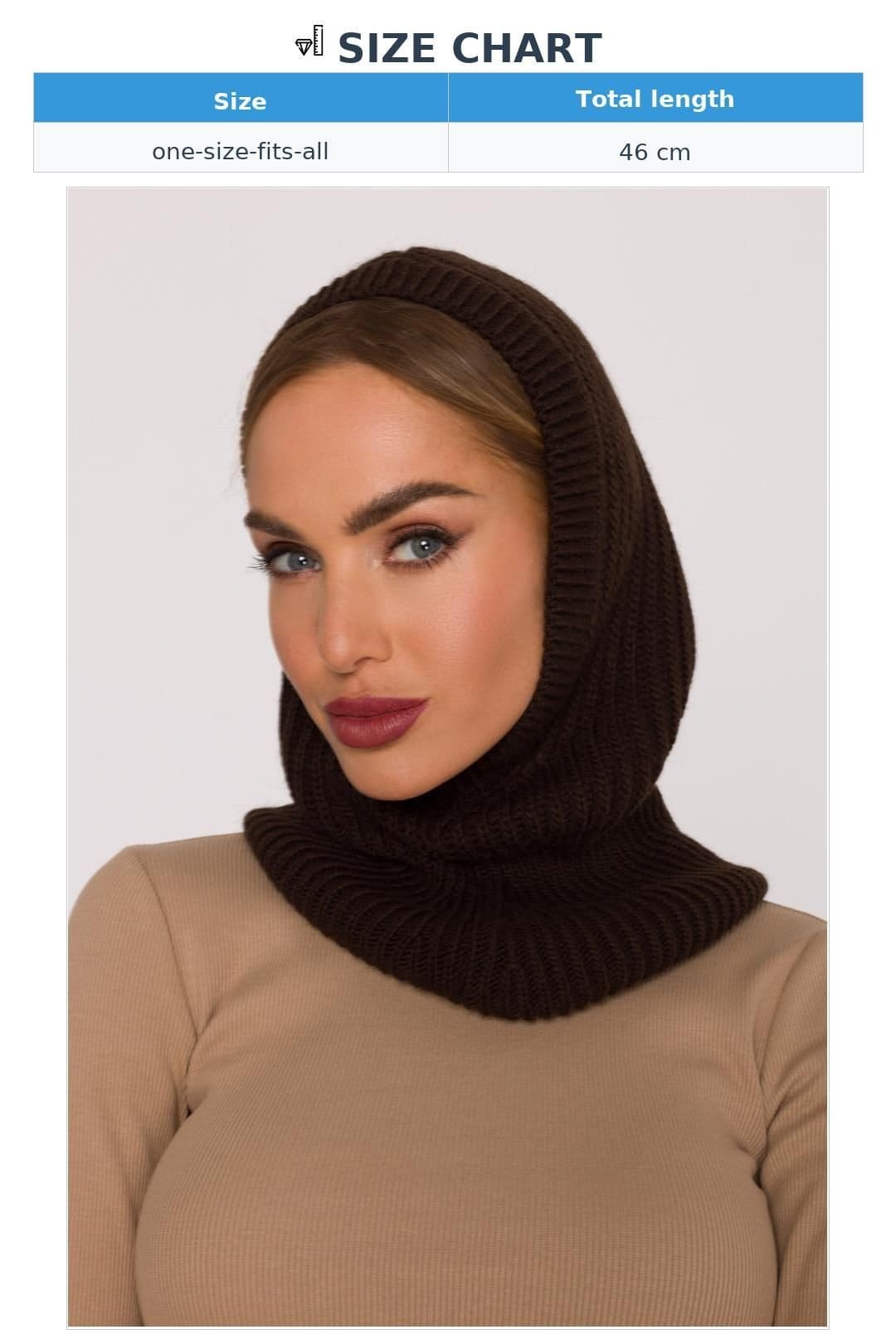 Love Lace Love Lace Women's Balaclava Knit Hood Face Cover for Cold Winter Outdoor Weather in Brown - 4