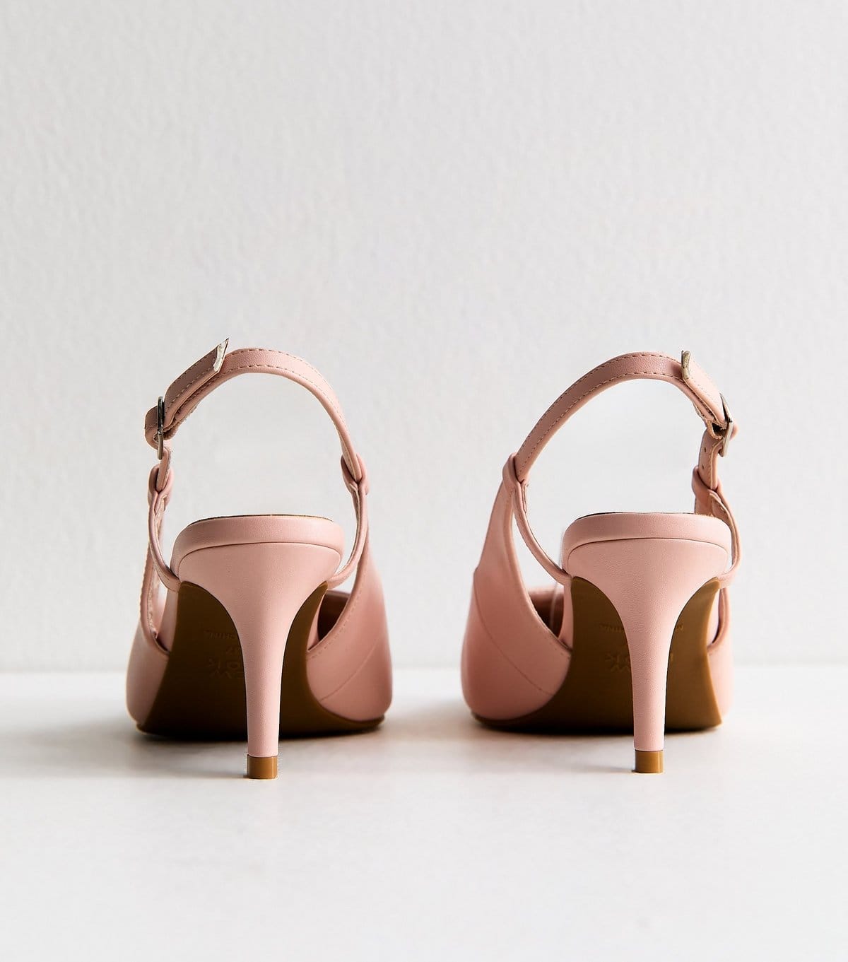 New Look Women's Wide Fit Light Pink Faux Leather Slingback Court Shoes Vegan New Look - 4