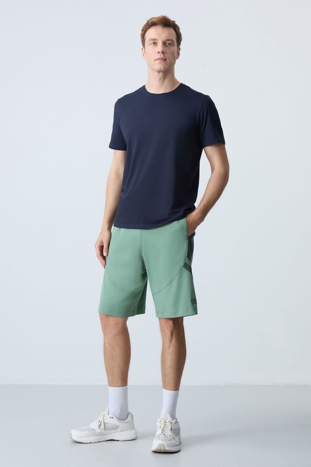 Tommy Life Tommy Life Men's Fleece Sweat Shorts in Green - 2