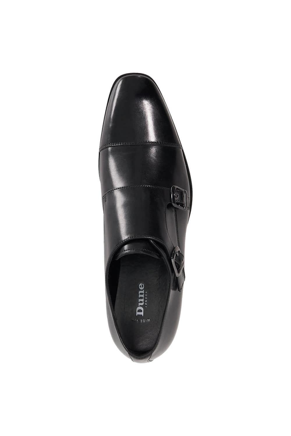 Dune London Dune London Men's Wide Fit 'Solutions' Leather Monk Straps in Black - 4