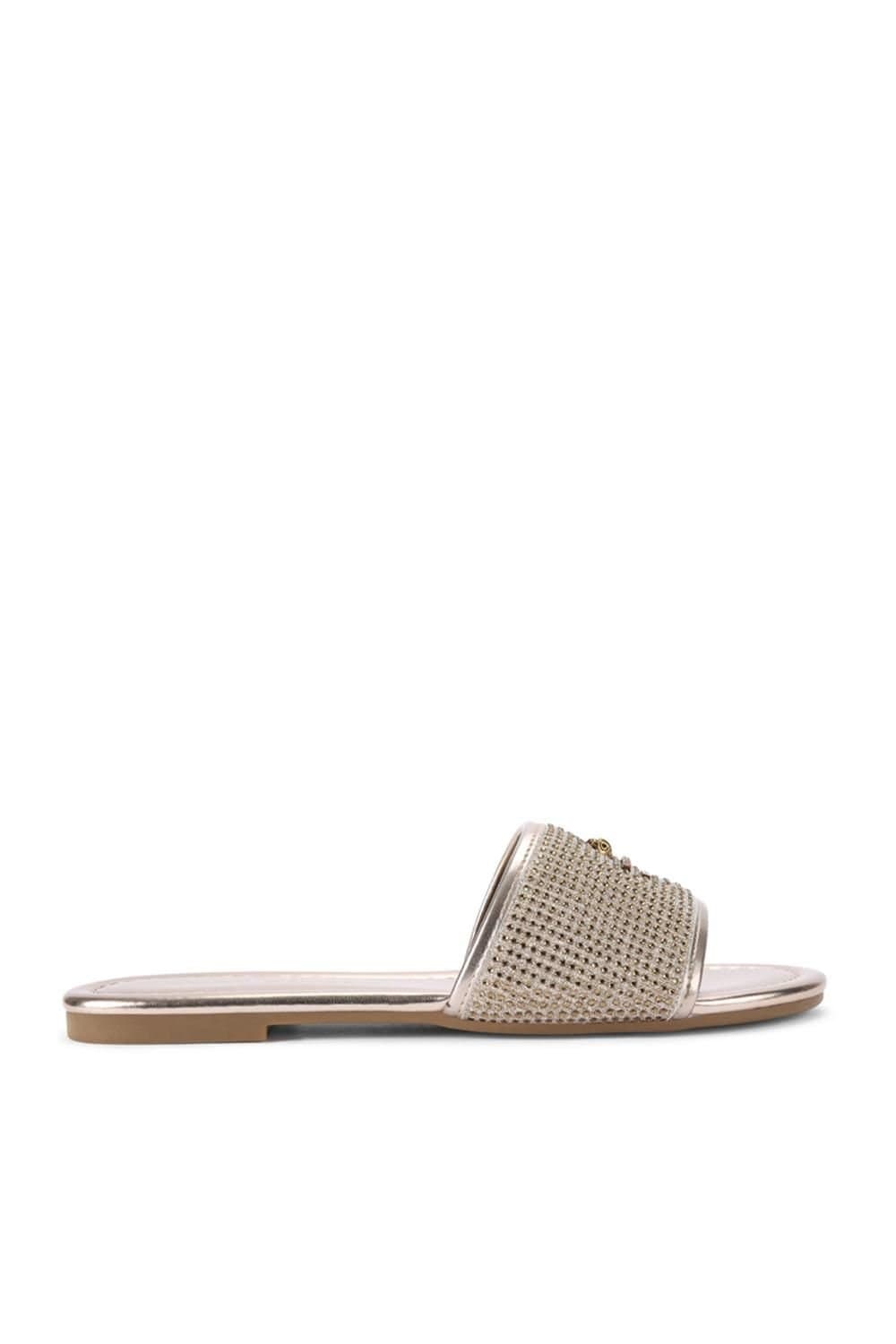 Kurt Geiger London Kurt Geiger London Women's 'Kgl Greenwich Flat Sandal' Fabric Sandals in Beige