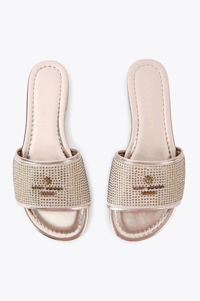Kurt Geiger London Kurt Geiger London Women's 'Kgl Greenwich Flat Sandal' Fabric Sandals in Beige - 2