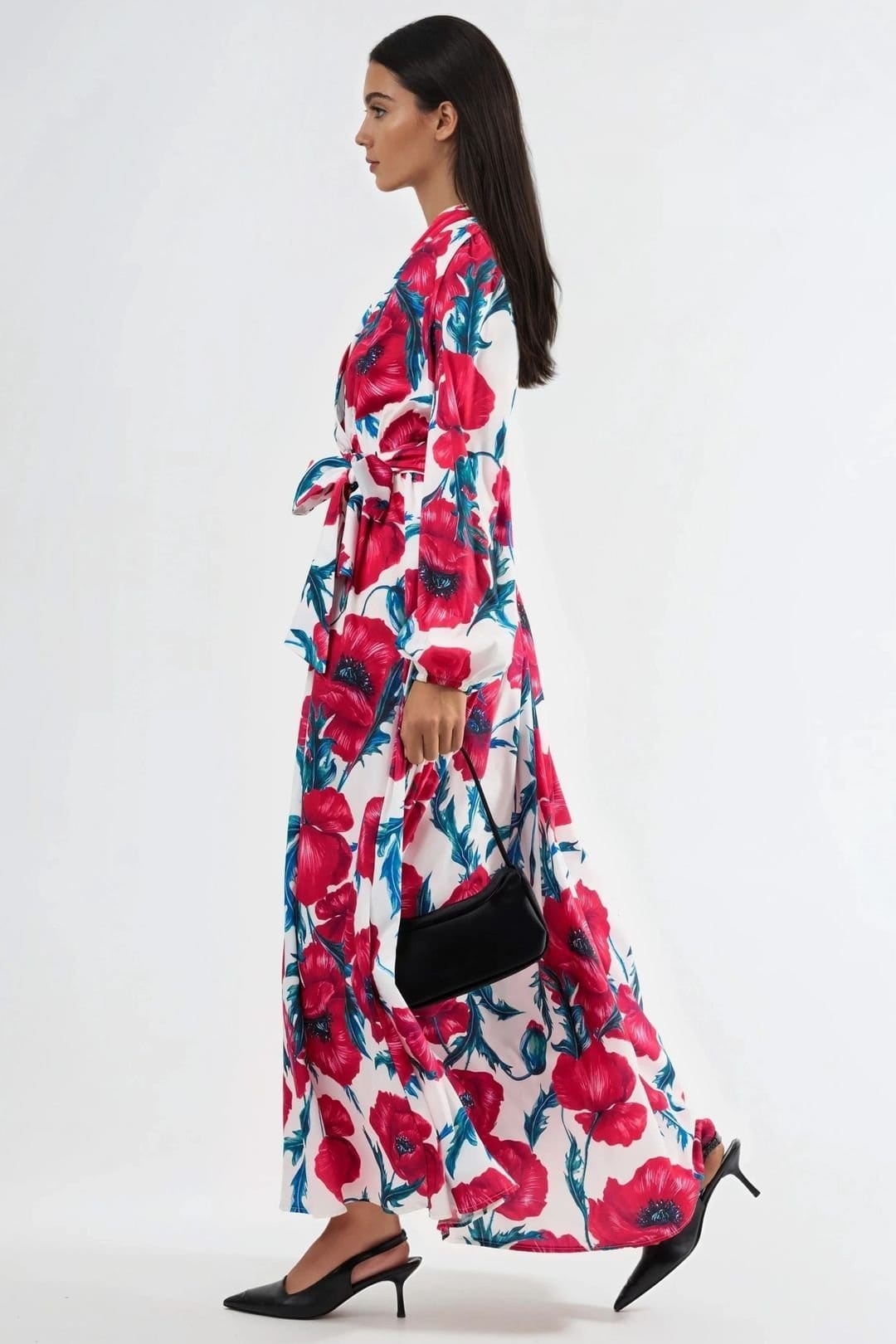 MSN Collection MSN Collection Women's Floral Tie-Front Maxi Dress - 4
