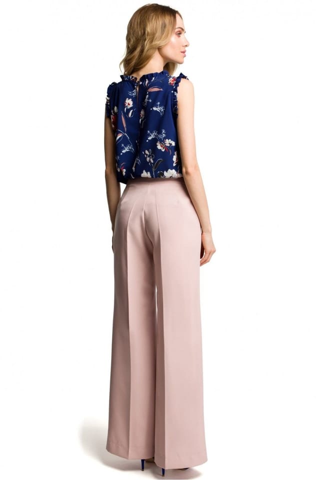 Love Lace Love Lace Women's Timeless Wide Leg Trousers Side Pockets in Pink - 2