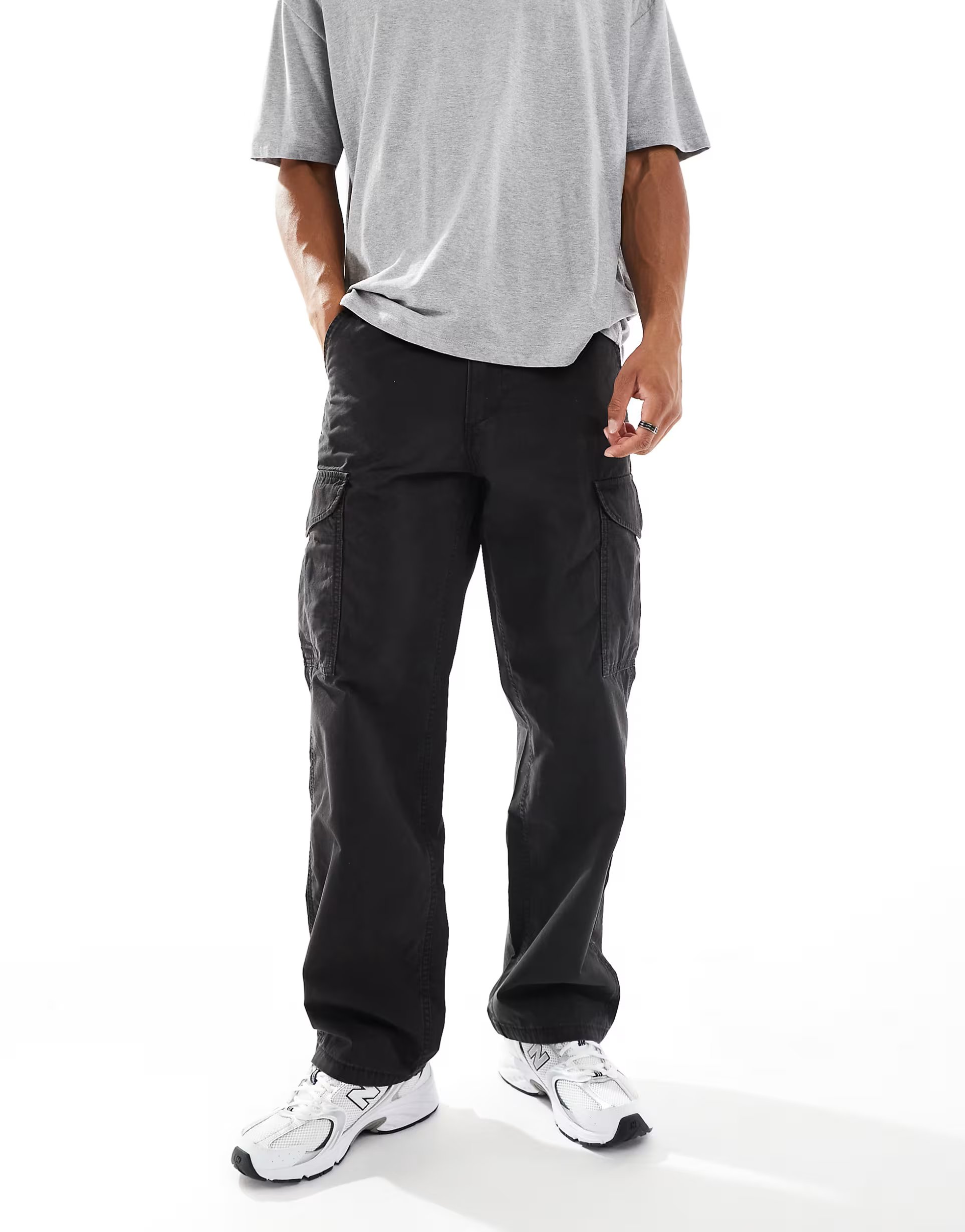 ASOS Levi's XX baggy canvas cargo trousers in black - 1