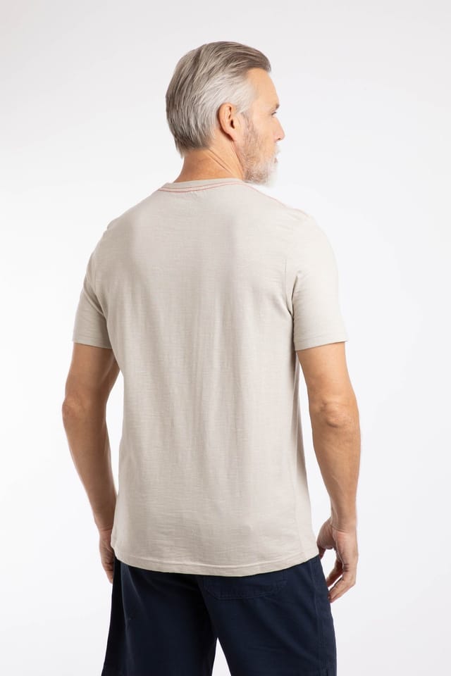 Weird Fish Weird Fish Men's Cody Printed Stripe T-Shirt in Cream - 3