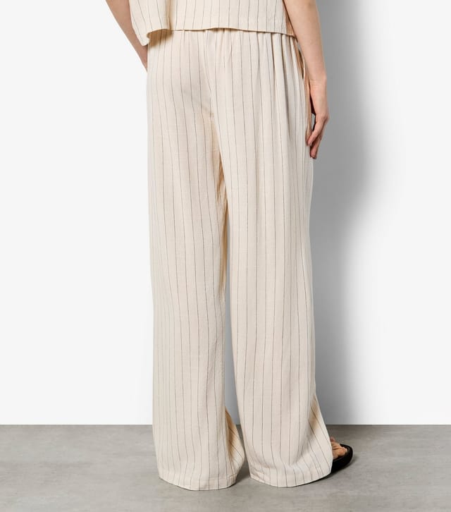 Apricot Women's Stone Pinstripe Wide Leg Trousers Apricot New Look - 3