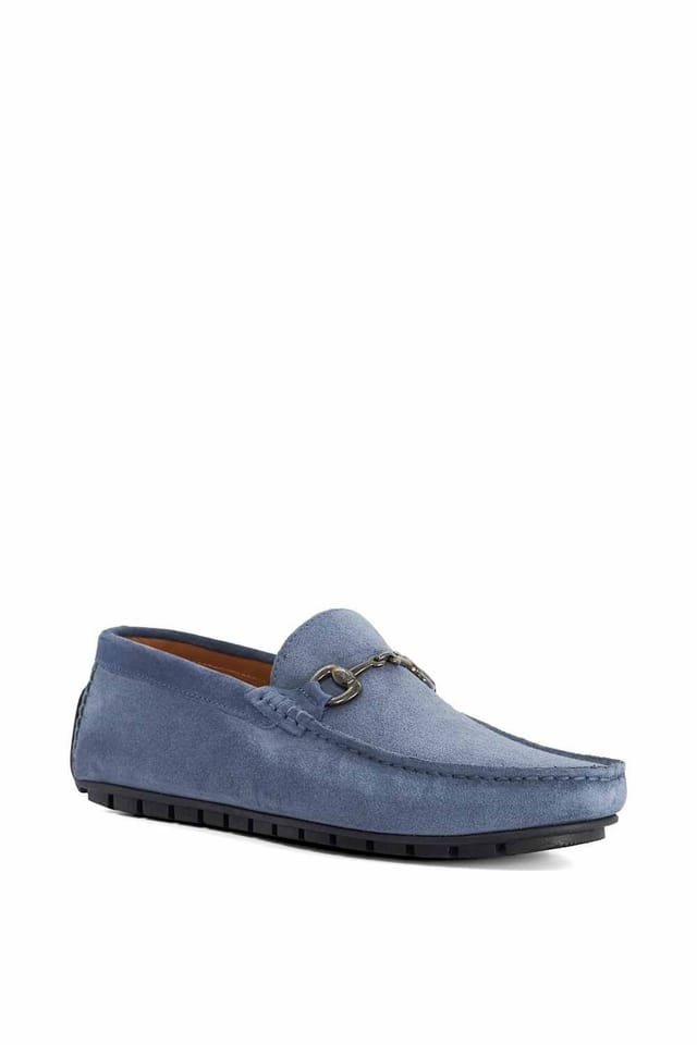 Dune London Dune London Men's Wide Fit 'Brackon' Suede Slip-On Shoes in Blue - 2
