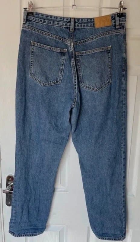 Monki Monki High Waist Blue Straight Leg Mom Jeans W32 L28