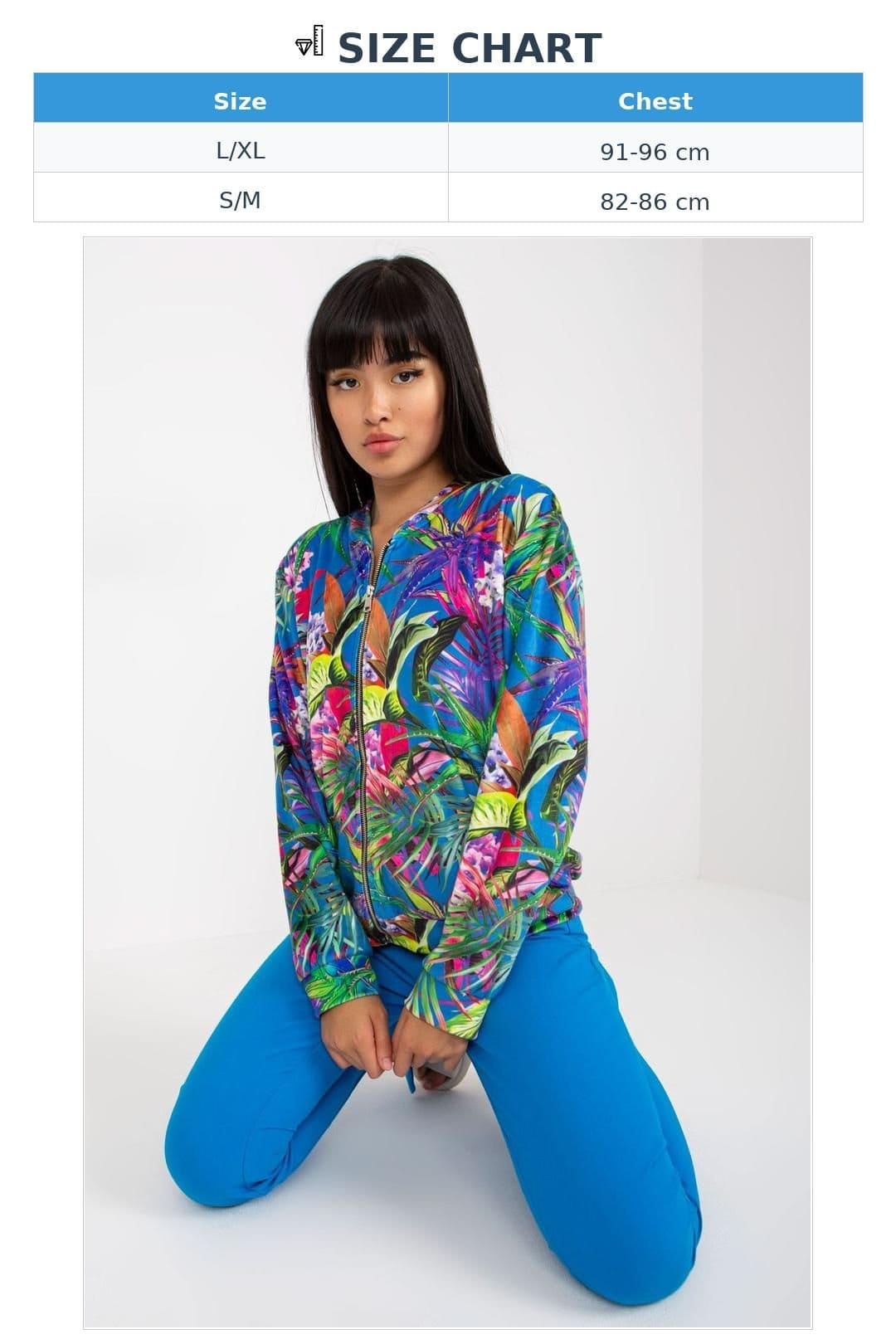 Love Lace Love Lace Women's Long Sleeve Zipper Sweatshirt with Side Pockets in Blue - 4