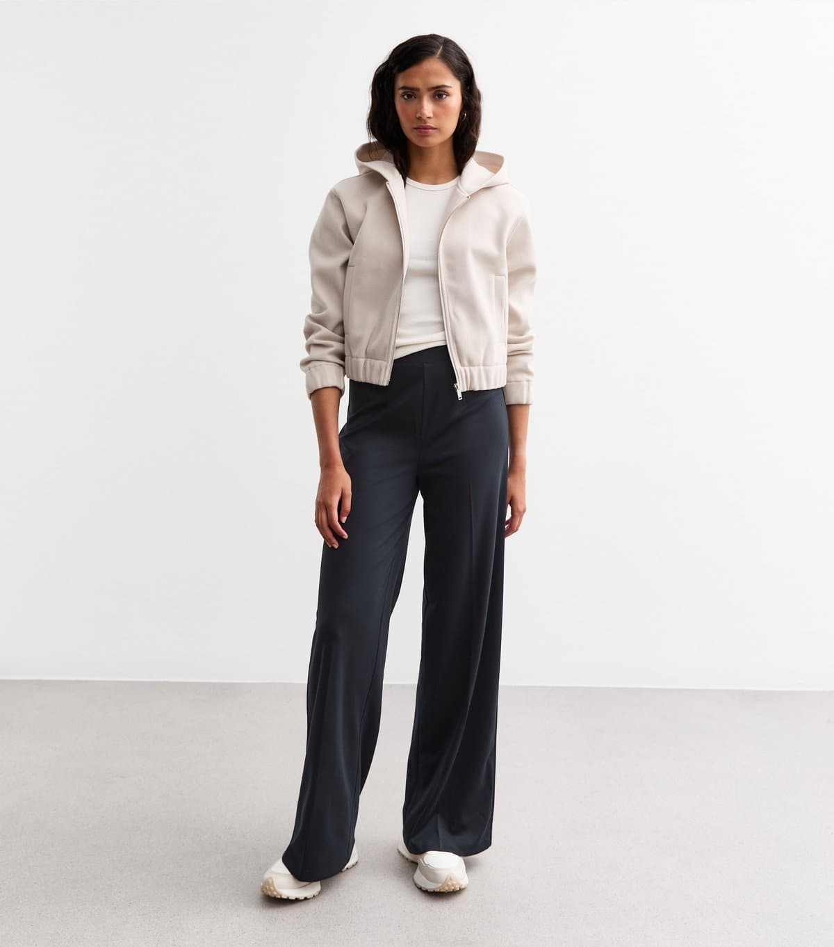 New Look Women's Tall Navy Jersey Wide Leg Trousers New Look