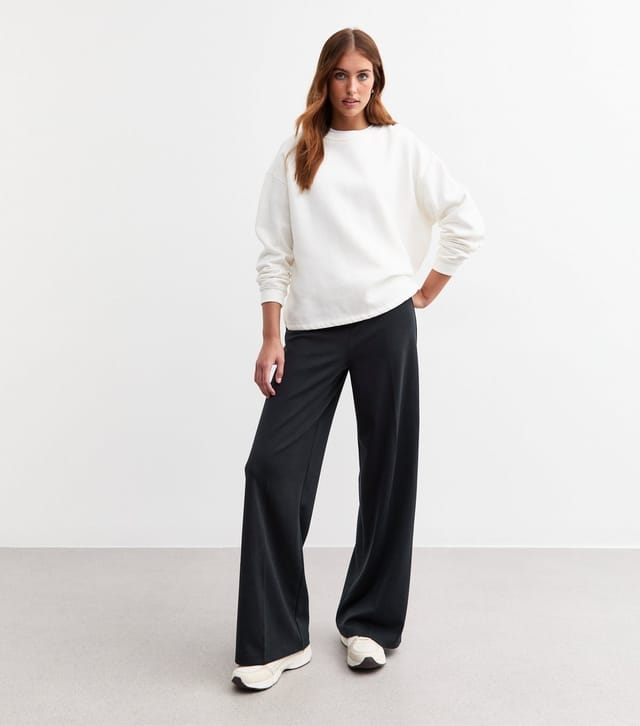 New Look Women's Tall Navy Jersey Wide Leg Trousers New Look - 2