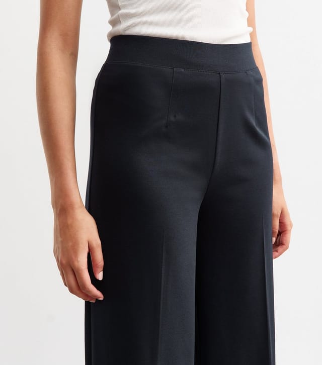 New Look Women's Tall Navy Jersey Wide Leg Trousers New Look - 3