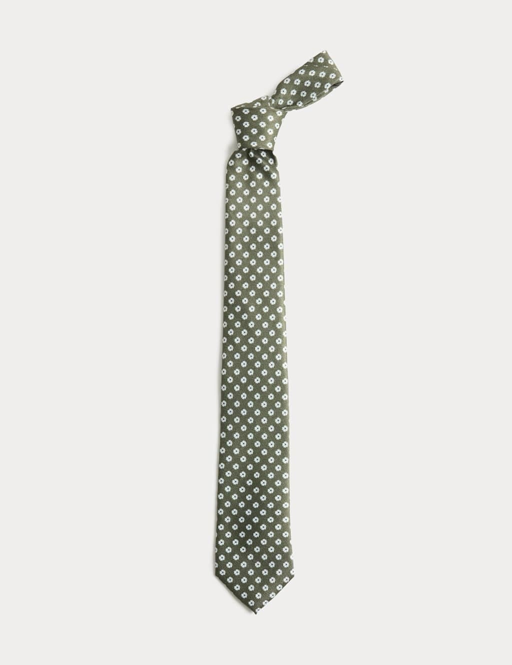 Marks & Spencer M&S Floral Printed Tie Green