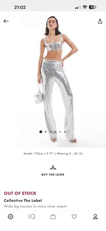 ASOS Women’s silver sequin lined trouser