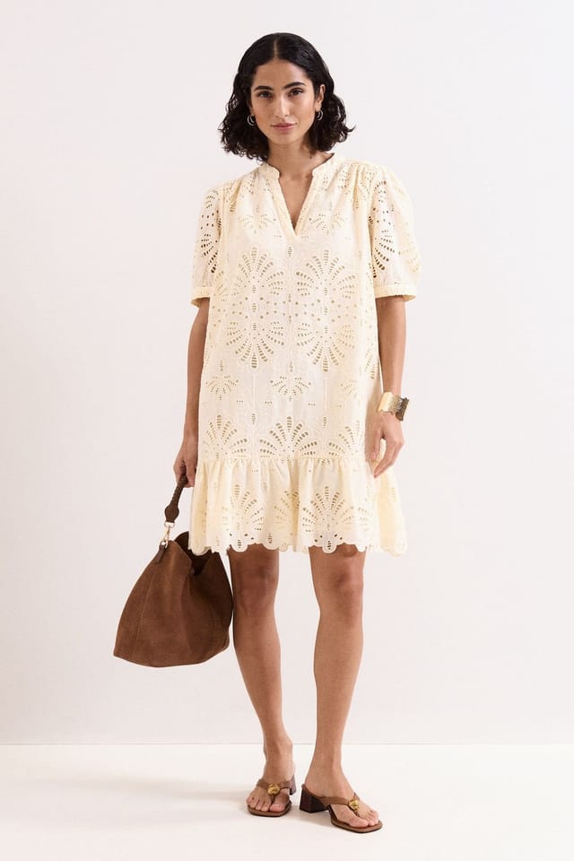 Phase Eight Phase Eight Women's Liliana Embroidered Mini Dress in Lemon - 3