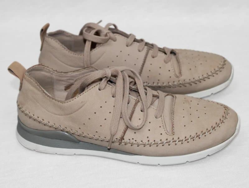 Marks & Spencer M&S Trainers Women UK 5 Leather Lightweight Comfort Lace Up Beige Casual