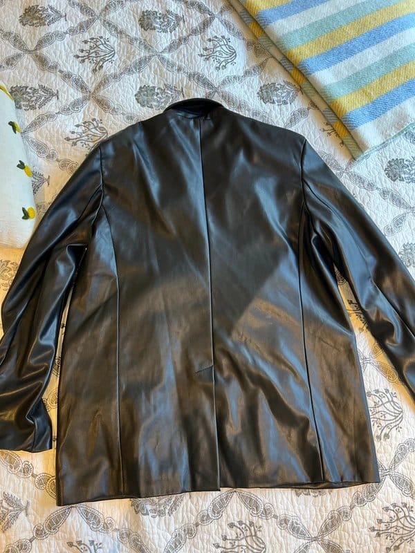 Bershka Black Faux Leather Blazer
