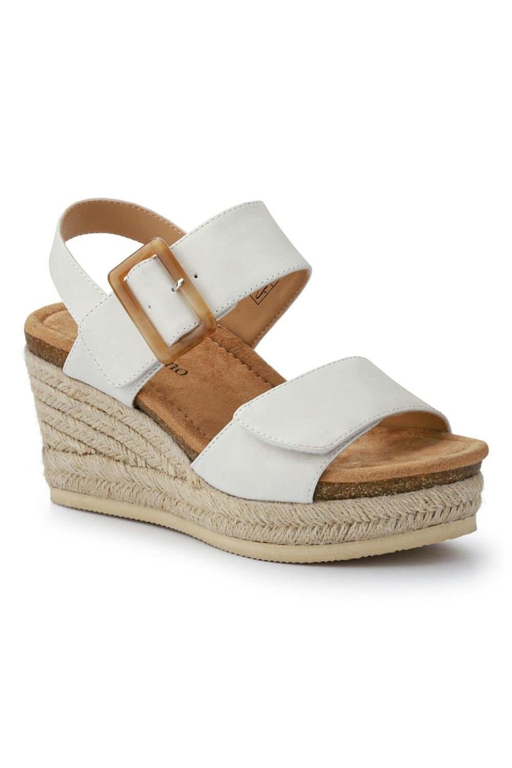 Bellissimo Bellissimo White Wedge-Heeled Espadrilles
