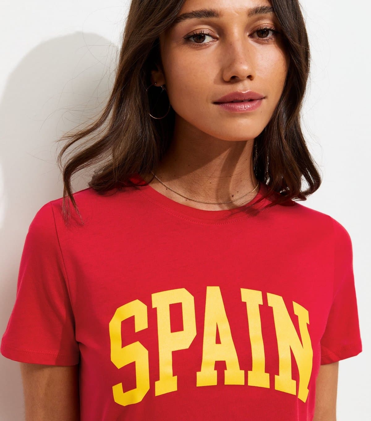 New Look New Look Bright Red Cotton Spain Logo T-Shirt
