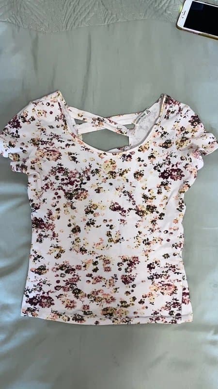 Bershka bershka pink floral top with cutout back, coquette