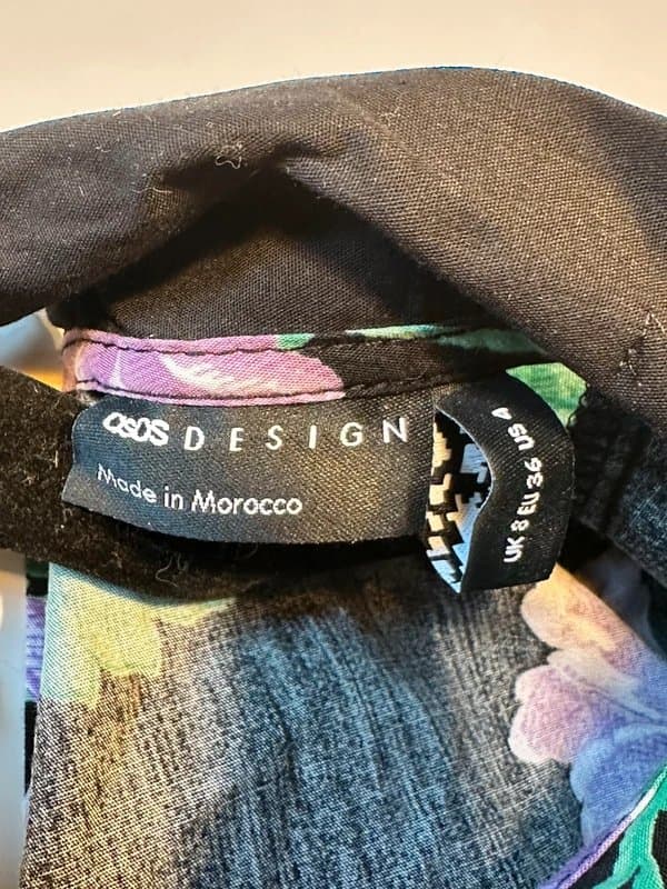 ASOS Design ASOS black and purple floral maxi dress