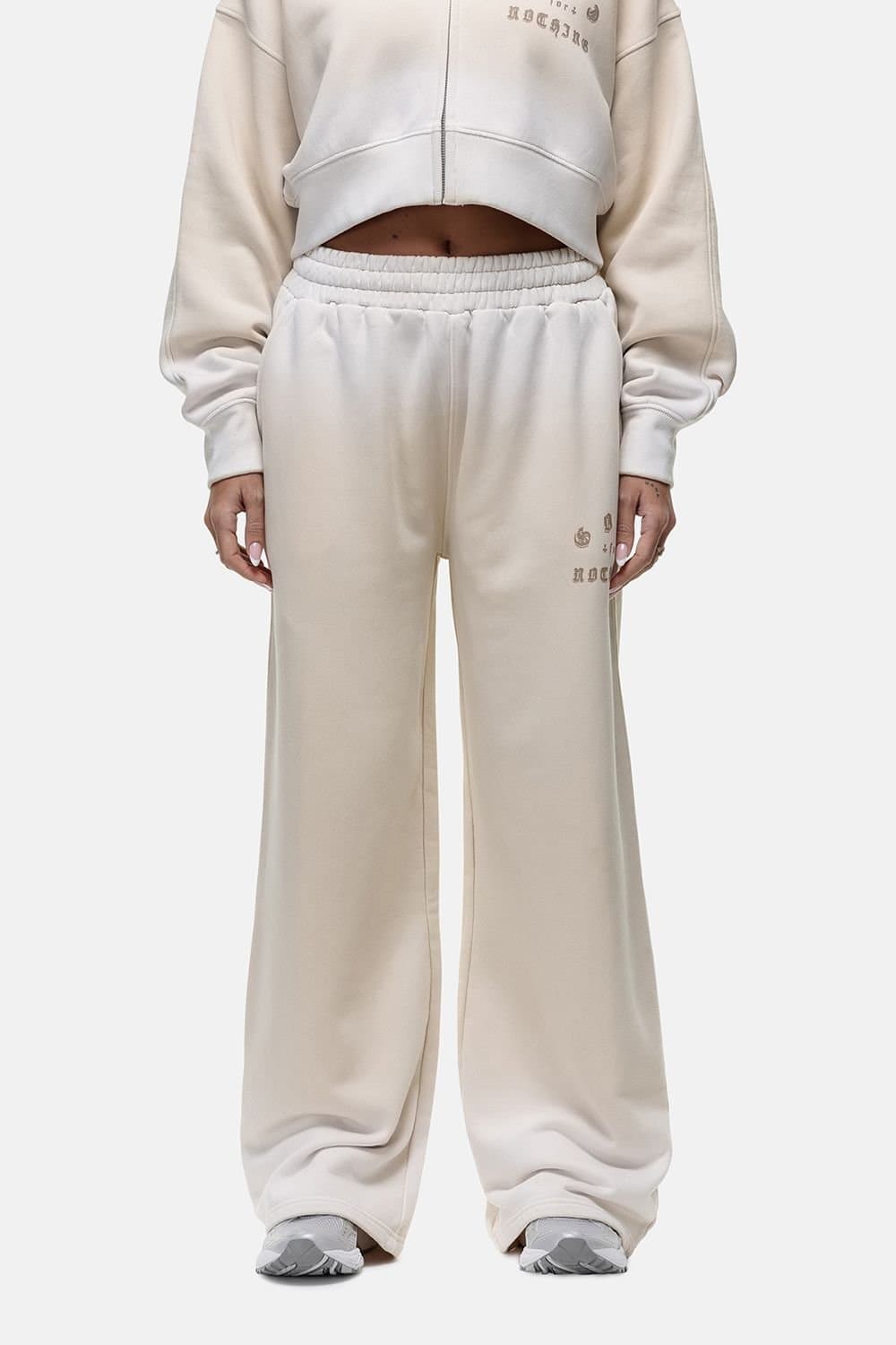 Good For Nothing Good For Nothing Women's Spray Effect Relaxed Wide Leg Jogger in Cream