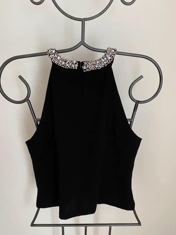 New Look Black embellished top