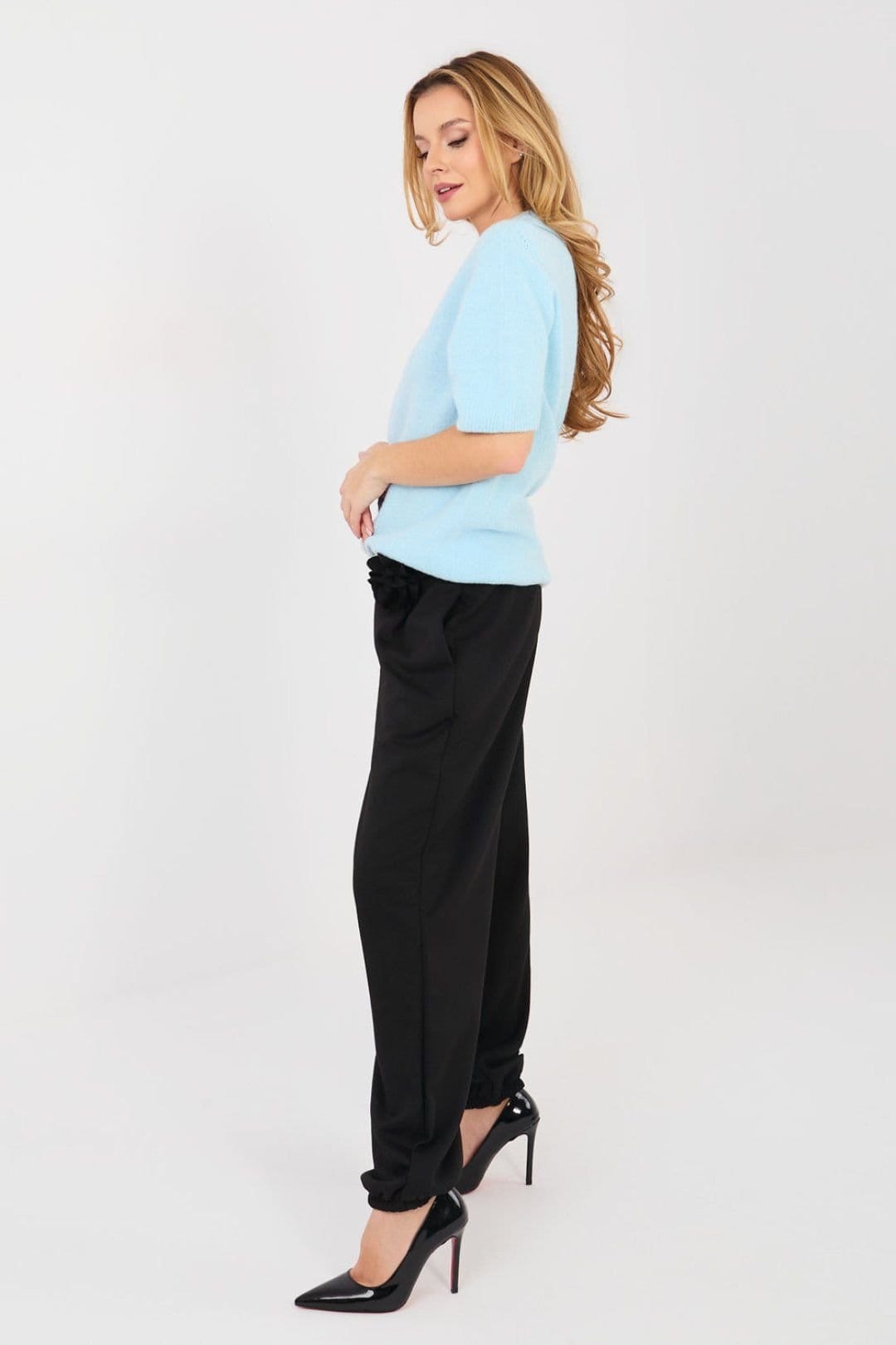 Love Lace Black Butter Soft Elegant Jogger Trousers