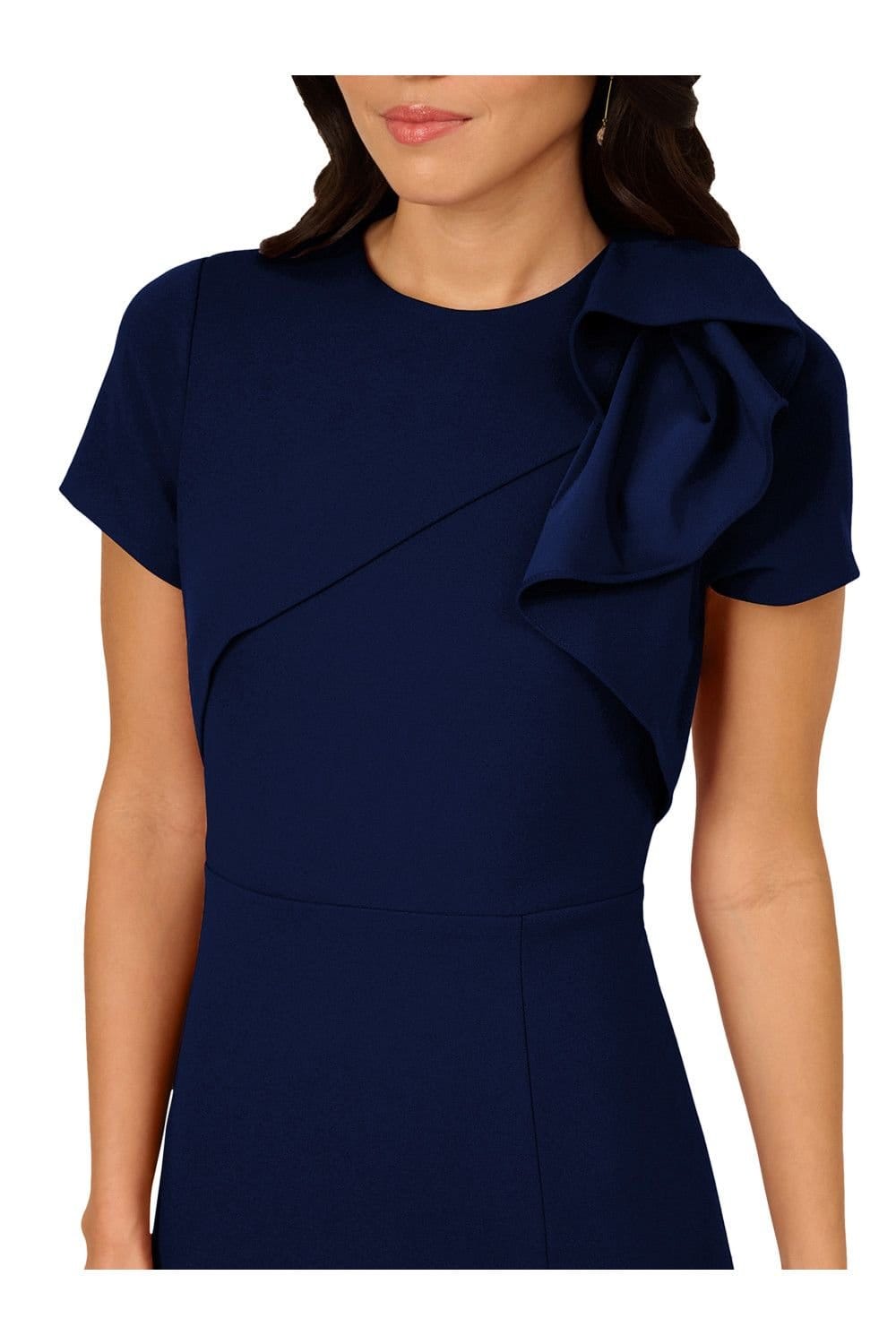 Adrianna Papell Adrianna Papell Women's Ruffle Bodice Midi Dress in Navy - 4