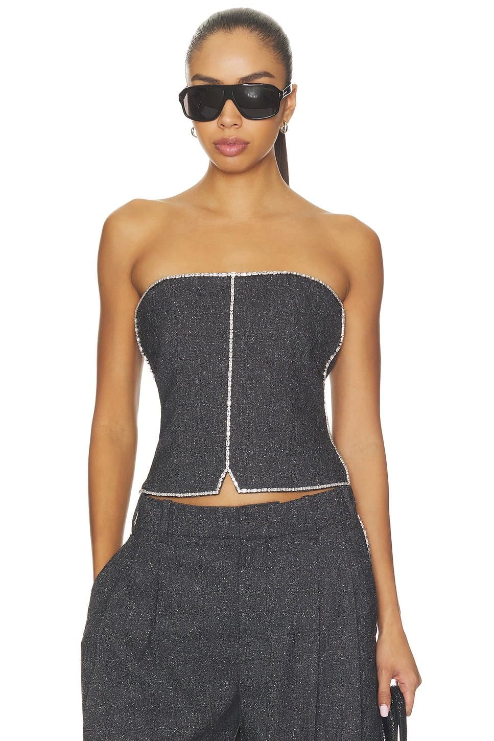 revolve Strapless Bustier Top With Embellished Chain