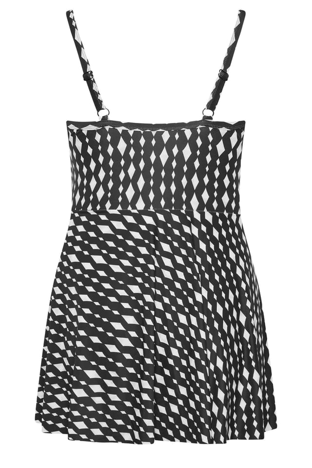 Yours Yours Women's Diamond Wrap Swimdress in Black - 3