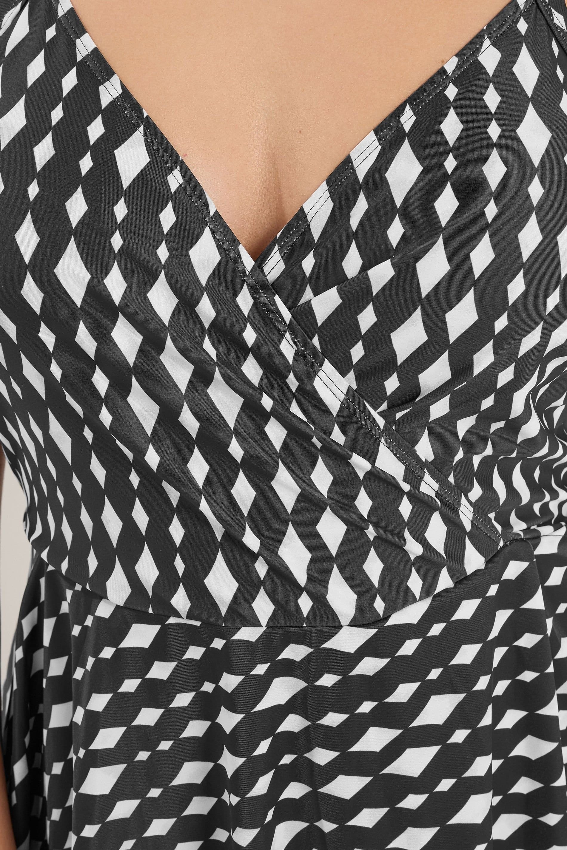 Yours Yours Women's Diamond Wrap Swimdress in Black - 4