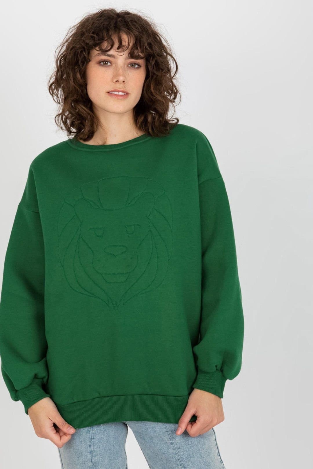 Love Lace Love Lace Women's Embroidered Cotton Elastane Casual Sweatshirt Style 216190 in Green