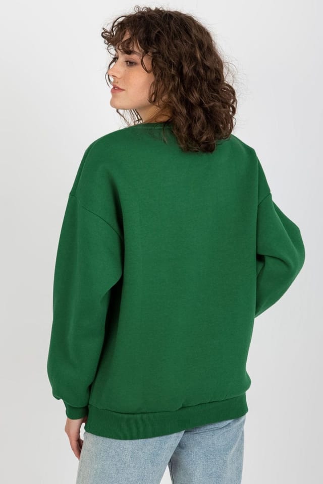 Love Lace Love Lace Women's Embroidered Cotton Elastane Casual Sweatshirt Style 216190 in Green - 3