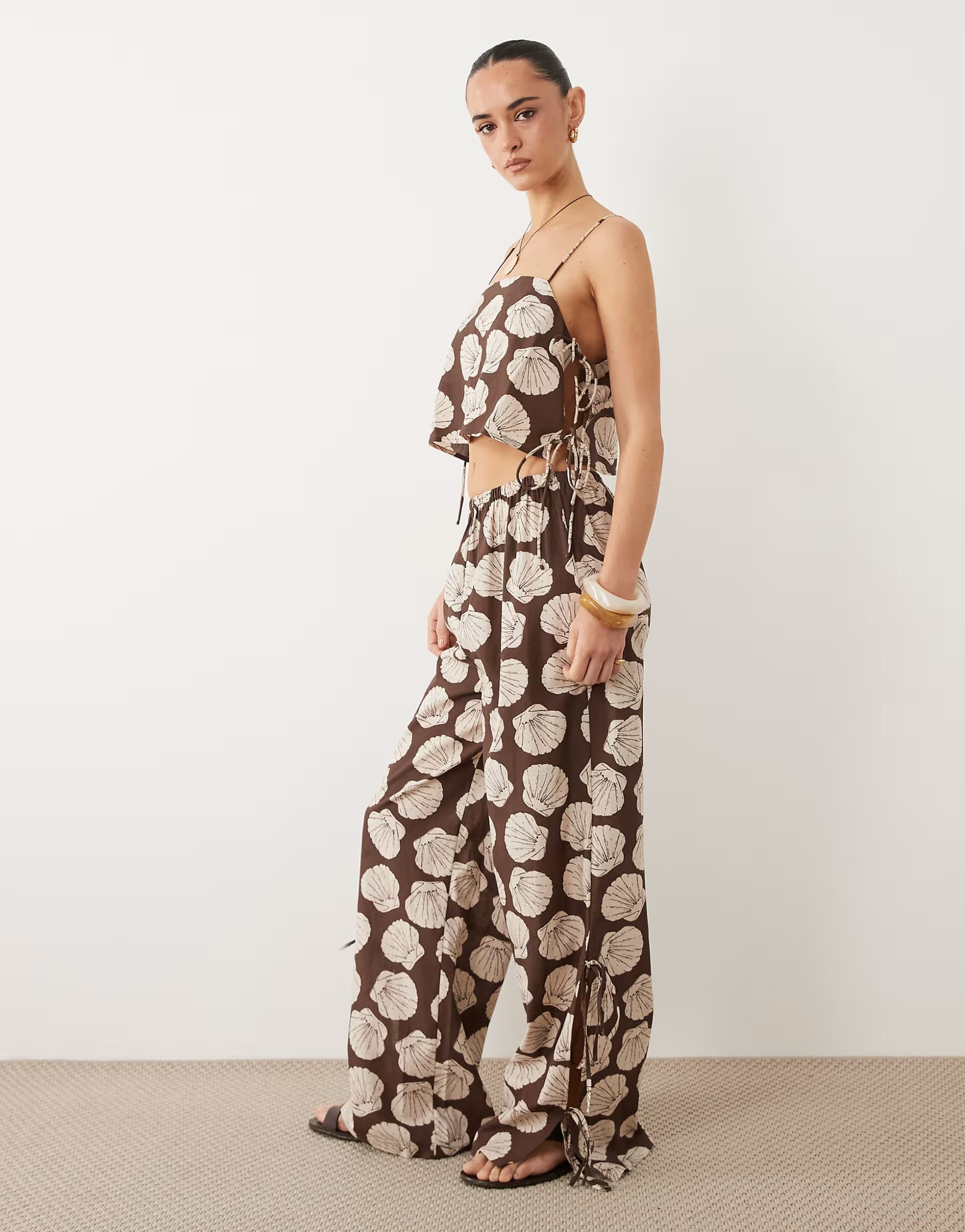 ASOS ASOS DESIGN beach trouser in shell print