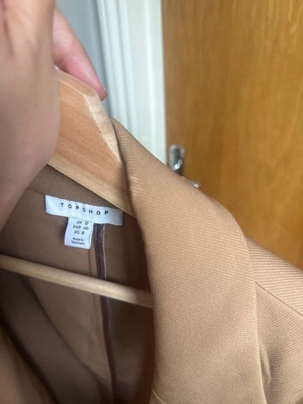 Topshop Tan Blazer in Beige