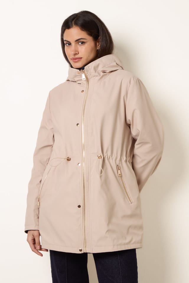 Blue Vanilla Blue Vanilla Women's Stone & Navy Reversible Raincoat - 3