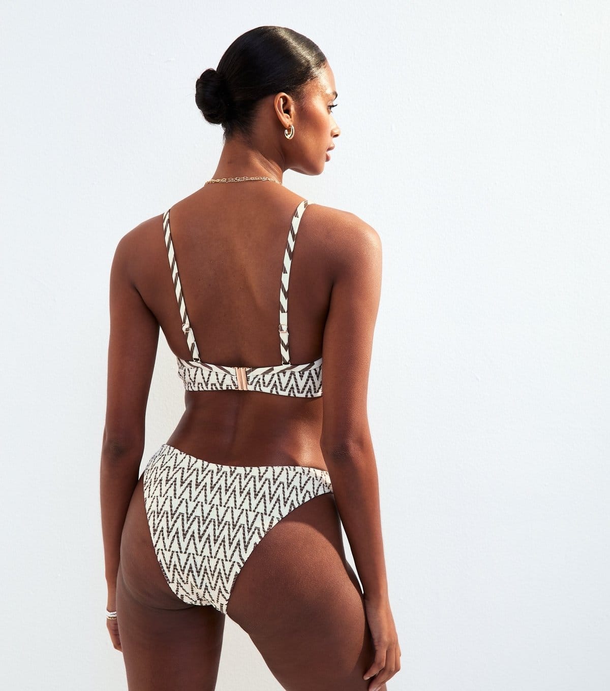 New Look Women's White Patterned Voop Bikini Bottoms New Look - 4