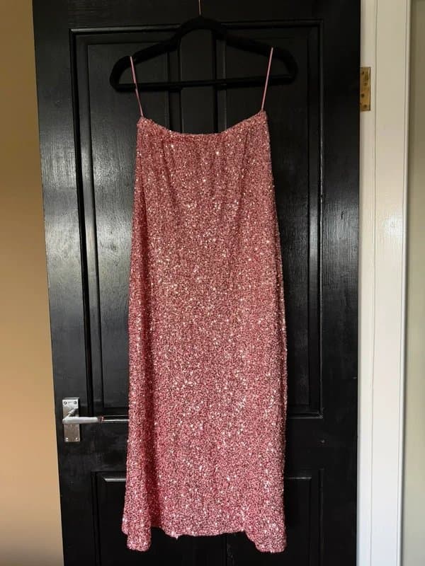 Never Fully Dressed Never fully dressed pink sequin maxi skirt size 10