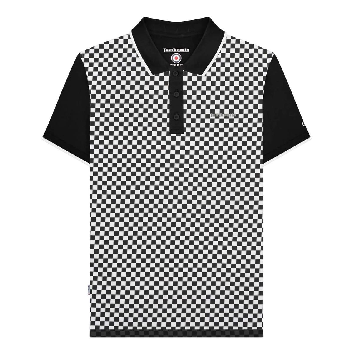 Lambretta Lambretta Men's Two Tone All-Over Print Polo Shirt in Jet Black - 1