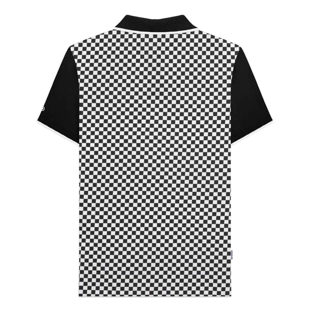 Lambretta Lambretta Men's Two Tone All-Over Print Polo Shirt in Jet Black - 2