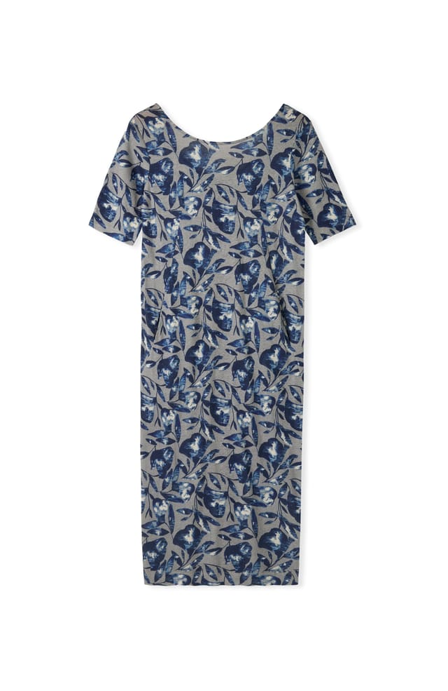 Celtic & Co Celtic & Co Women's Linen Cotton Blend Button Back Dress in Dark Blue - 2